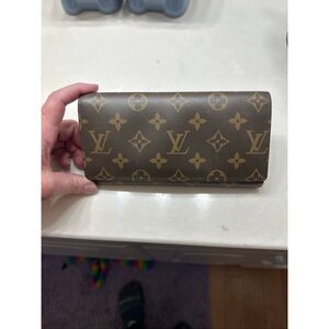 Brown Monogram Long Wallet | Snap Closure | Designer-Inspired | Preowned